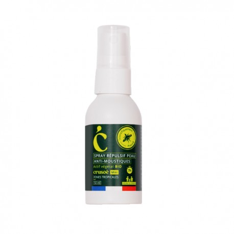 Spray répulsif peau anti-moustiques 50 ml - Actif végétal bio Crusoé